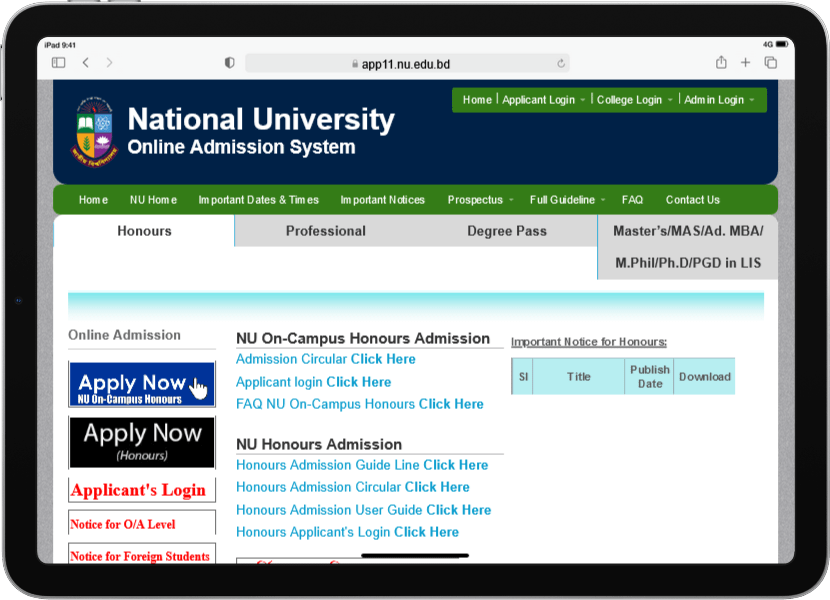 NU Admission Degree