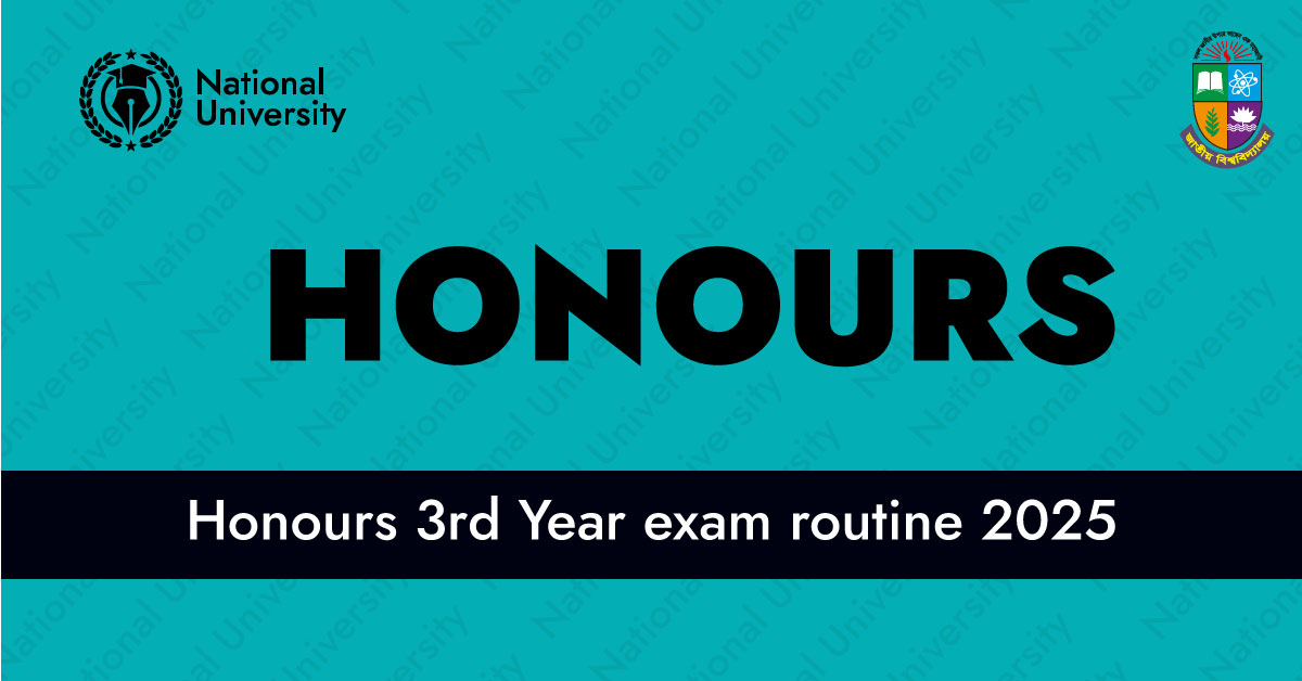 Honours 3rd Year exam routine 2025